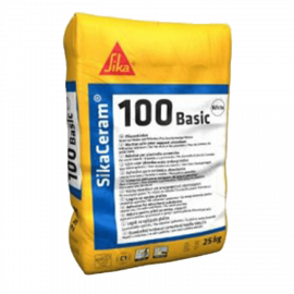 Collante per piastrelle Sikaceram-100 Basic grigio sacco 25 kg