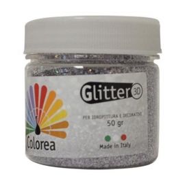 Glitter prismatici in polvere colore argento gr.50