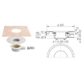 Kerdi Drain Base Set Scarico Orizz. Dn40