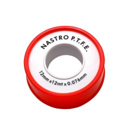 Rotolino nastro teflon p.t.f.e. economico mt 12 mm 12 x 12 mt x 0,076