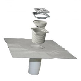 Scarico verticale dm 90 kit liquid tnt con sifone, griglia