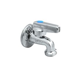 Rubinetto lavatrice cromato a sfera con rosone 1/2 x 3/4 pn 10