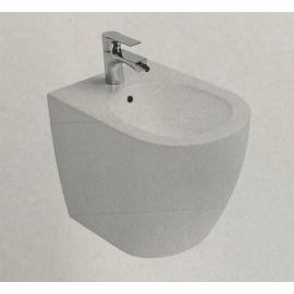 Infinity bidet monoforo filo muro cm 52 bianco lucido, senza rubinetto e senza piletta