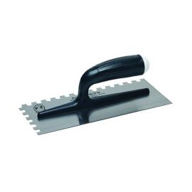 Frattone in acciaio saldato dentato destro manico e supporto in plastica rinforzata frp 280x120 denti 3x3