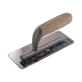 Frattone liscio inox manico legno 20x8cm con angoli stondati e levigati ft