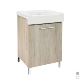 Mobile lavatoio con lavabo in ceramica 1 anta bianco classico - lxp 50x50 cm