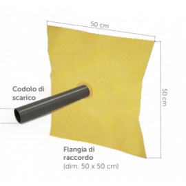 Bocchettone laterale- verticale dm 90 scarico acque meteor. con flangia imp.