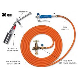 Cannello fiamma 2 ,lancia 30 cm campana 50 mm, tubo 10 mt regolatore ap