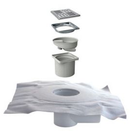 Scarico orizzontale dm 50 kit liquid tnt con sifone, griglia