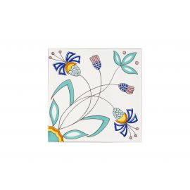 Rivestimento vietrese fiore stilizzato serigrafato 20x20 scatola 1 mq spessore 10 mm