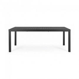 Tavolo in alluminio antracite da esterno allungabile bizzotto hilde 160/240x90