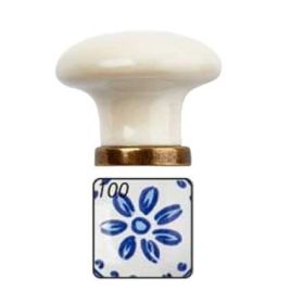 Pomolo per mobili in ceramica p04 diametro 31 mm - bianco decoro 100