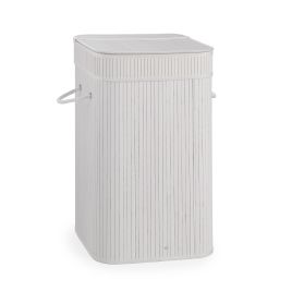 Portabiancheria tatami 68 lt bianco in bambu’, cotone - 35,5x35,5x63 cm