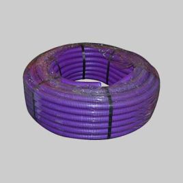 Tubo corrugato con tirafilo viola  diametro 25 - rotolo 50 mt conf. da 50 ml