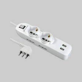 Multipresa polivalente con usb 2+4 posti + 2 usb