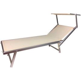 Lettino malibu new pool domus alluminio/text bianco cm 71x188 h.cm 41 conf. da 2pz