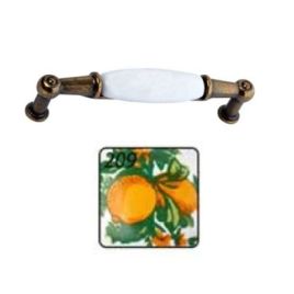 Maniglia per mobili in ceramica m01 interasse 96 mm - bianco decoro 209