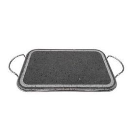 Piastra in pietra lavica c/ telaio rettangolare 35x22x1,5 cm
