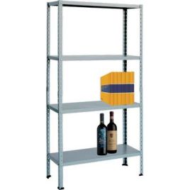 Scaffale kit 4 ripiani aste spezzate prometal vern bianco cm 30x80 h.cm 151