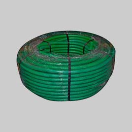 Tubo corrugato con tirafilo verde  diametro 25 - rotolo 50 mt conf. da 50 ml