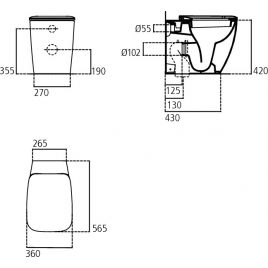 Vaso wc - 21  ideal  standard - filo parete sedile soft