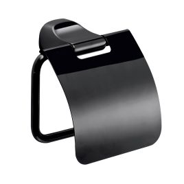 Porta rotolo stelvio coperto nero matt - acciaio inox,cromall® - 13,1×5,3×12,3