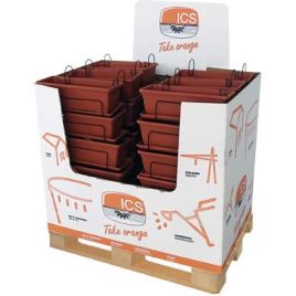 Cassetta + sottocassetta jumbox metal iris ics pp terracotta cm 50x20 h.cm 16 cf=pz 36
