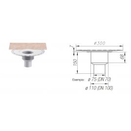 Kerdi Drain Set Scarico Vert. Dn100 Senza Sifone