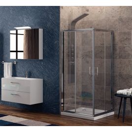Box doccia angolare 80x120 due lati in cristallo new flora 100  h.190
