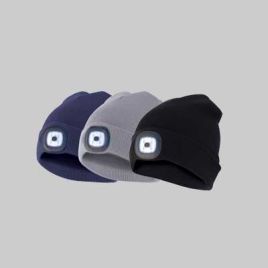 Berretto con luce frontale ricaricabile col. blu