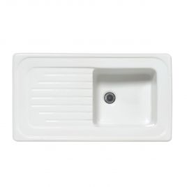 Lavello da incasso in ceramica mod. c280 con 1 vaschetta 90 x 50 bianco