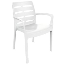 Sedia impilabile con braccioli borneo col. bianco