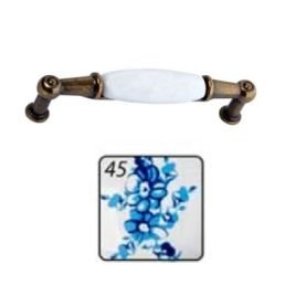 Maniglia per mobili in ceramica m01 interasse 96 mm - bianco decoro 45