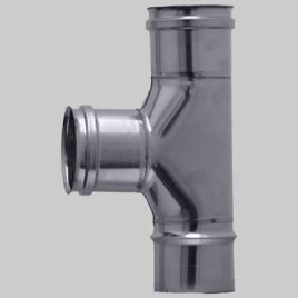 Raccordo a tee inox f-f-m monoparete