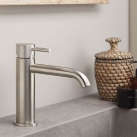 Mix lavabo tiber steel acciaio inox acciaio asi 304 con scarico