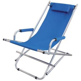 Sdraio relax domus alluminio/poly blu cm 97x54 h.cm 77