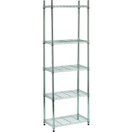 Scaffale in metallo cromato 5 ripiani - cm 60x35x180h