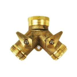 Presa rubinetto doppia uscita in ottone f 3/4" x m 3/4" x m 3/4"