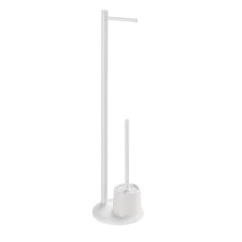 Piantana portarotolo e portascopini wc mammolo bianco 20x20x78,5 cm
