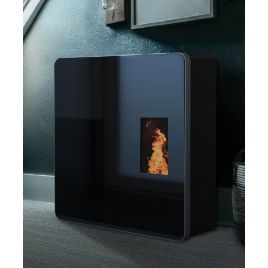 Stufa a pellet aria monolitik 10kw slim con anta scorrevole. design moderno