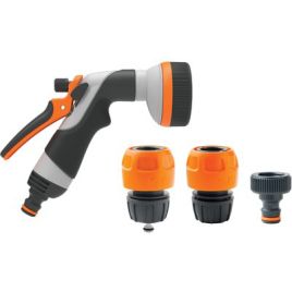 Idropistola multifunzione in kit 8 jet gf presa a rubinetto 3/4+stop+portagomma 8000-6926