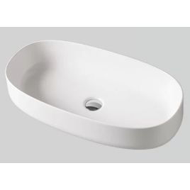 Lavabo appoggio cognac 68x35 cm altezza 15 cm finitura bianco lucido
