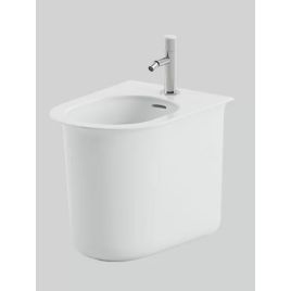 Bidet "chic" da terra cramica bianco lucido filo muro 38x53 cm senza rubinetto