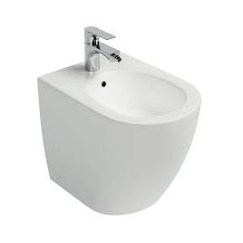 Bidet monoforo ceramica bianco lucido music plus filomuro senza rubinetto