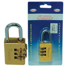 Lucchetto a combinazione 9000 potent ottone arco cromato mm 40