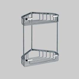 Angoliera doccia 2 ripiani cromata