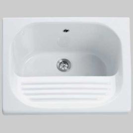 Lavapanni braies 50x60 cm - ceramica bianca