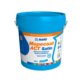 Smalto murale mapecoat act satin white lt. 4 resiste a muffe, virus e batteri