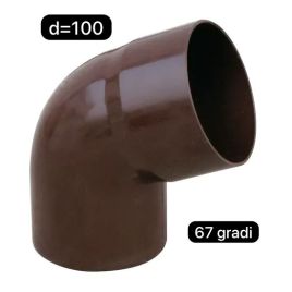 Curva in p.v.c per tubo pluviale testa di moro Ø100  67°