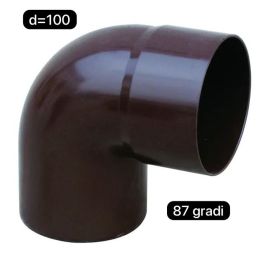 Curva in p.v.c per tubo pluviale testa di moro Ø100  87°
